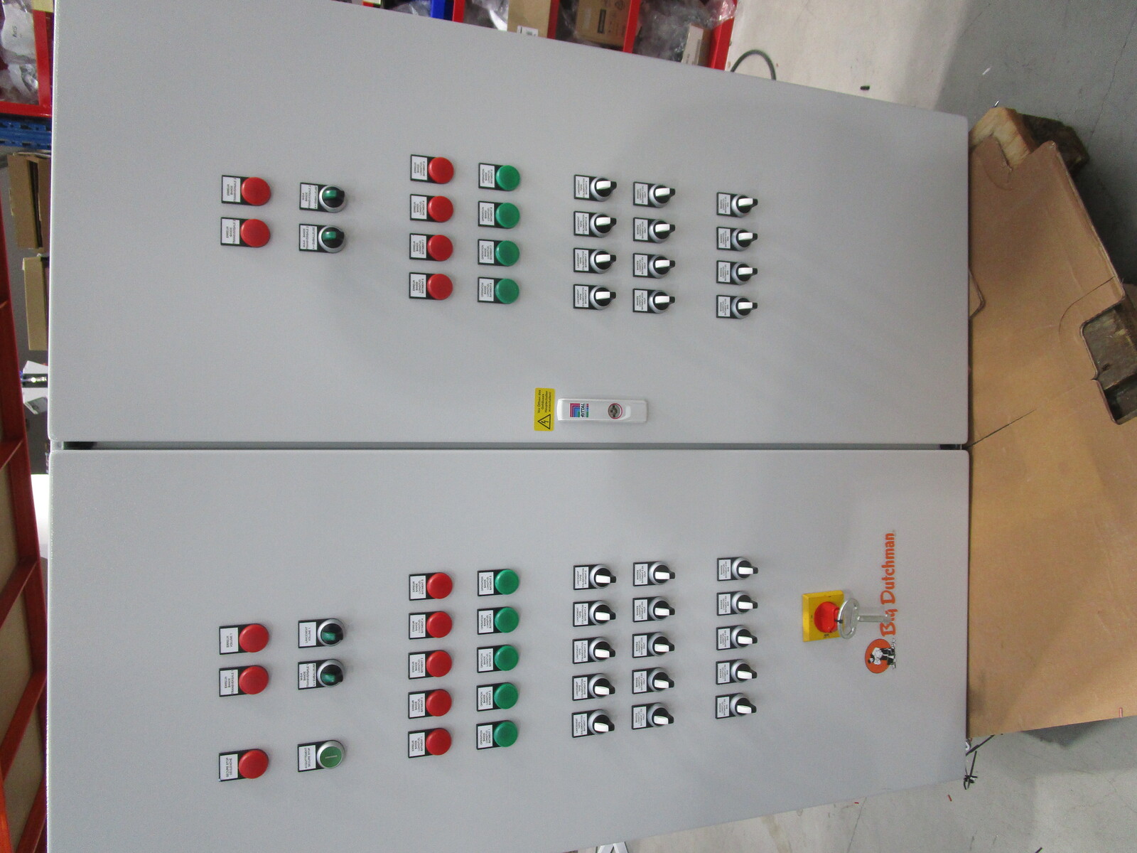 Control cabinet egg cross collection